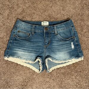 Mudd Denim Shorts with Lace Trim